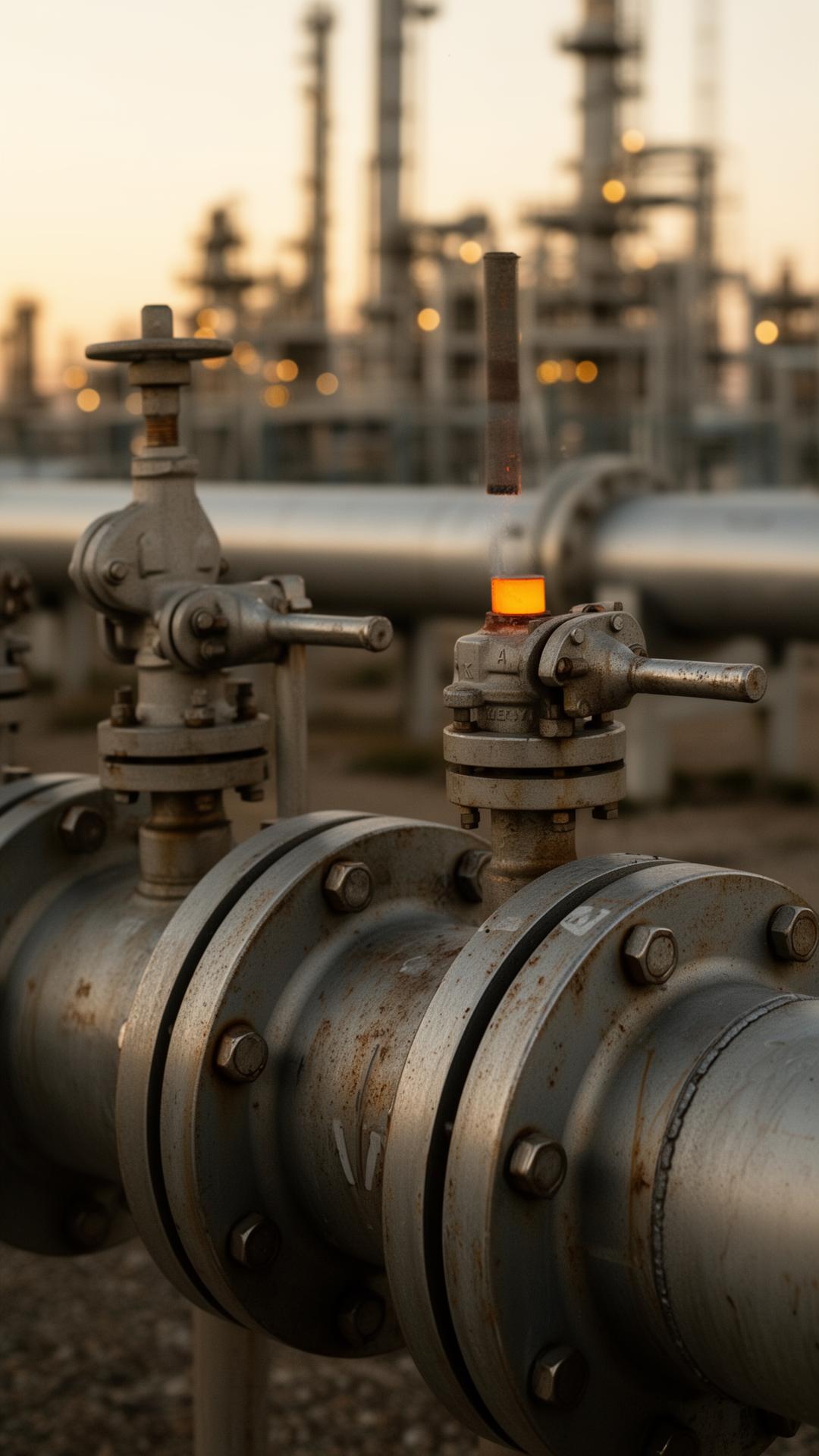 Gas leak detection on industrial pipeline